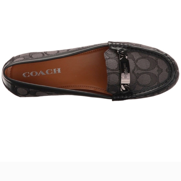 Coach Olive Women Flat Gray Signature Jacquard Slip-On Loafer Smoke Size 6 1/2 - Picture 2 of 9